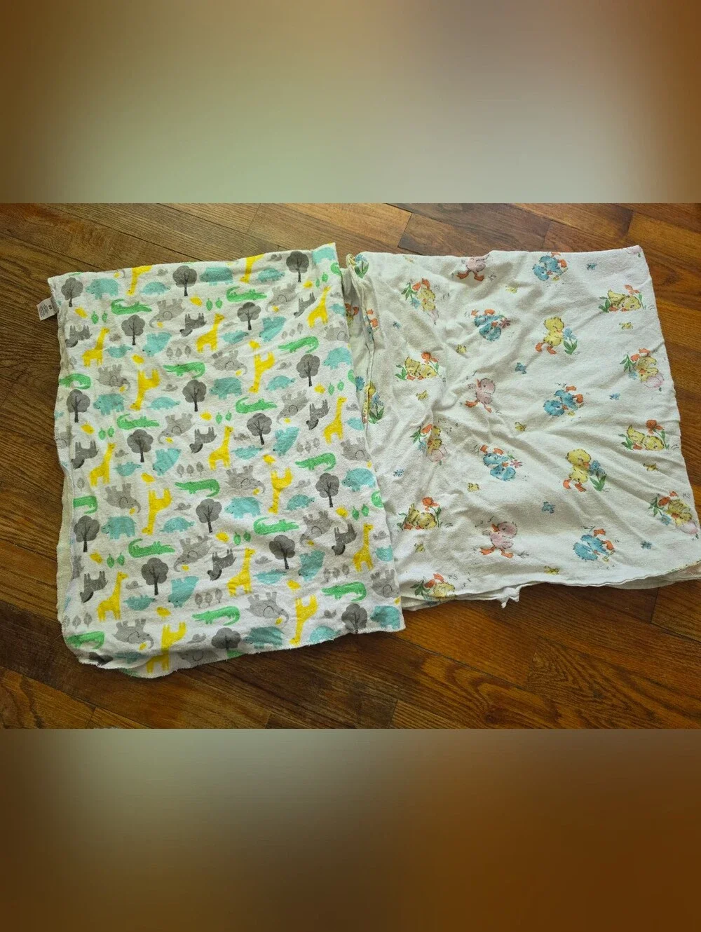 Soft Nursery Animal Print Baby Blanket - Yellow, Green, Gray